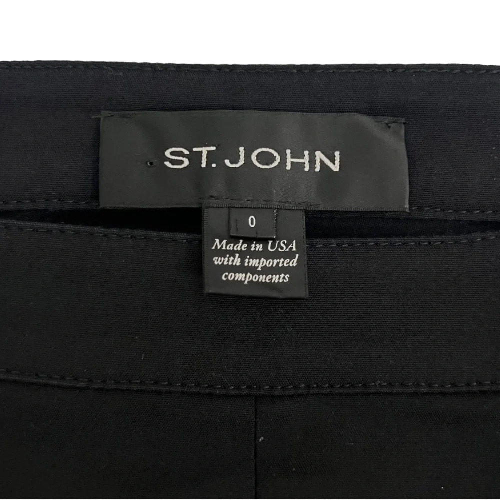 ST. JOHN COLLECTION Ankle Zip Pants Slim Fit Black High Waist Preppy Chic size 0 - Picture 7 of 11